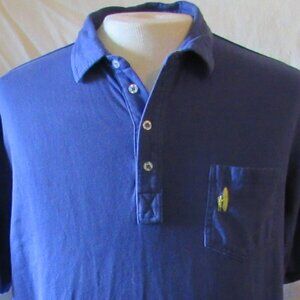 johnnie-O Blue Pocket Polo Size Large 100% Cotton West Coast Prep EUC